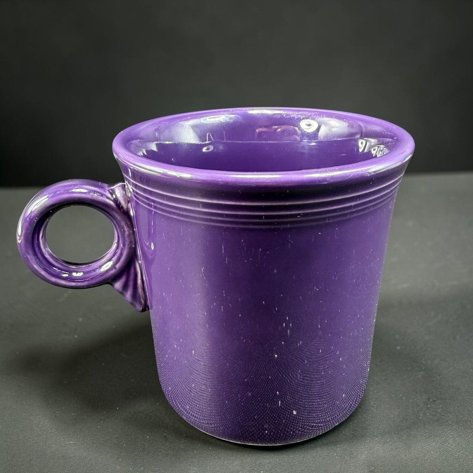 Fiesta HLC USA Plum Purple Coffee Mugs Set of 2 Ring Handle Ceramic 3.5in tall