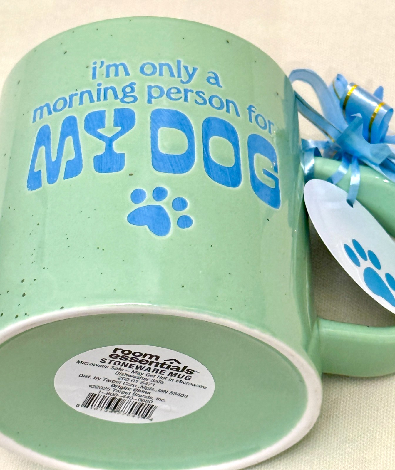 “I’m Only a Morning Person For My Dog” 16oz Stoneware Wide Base Mug #506
