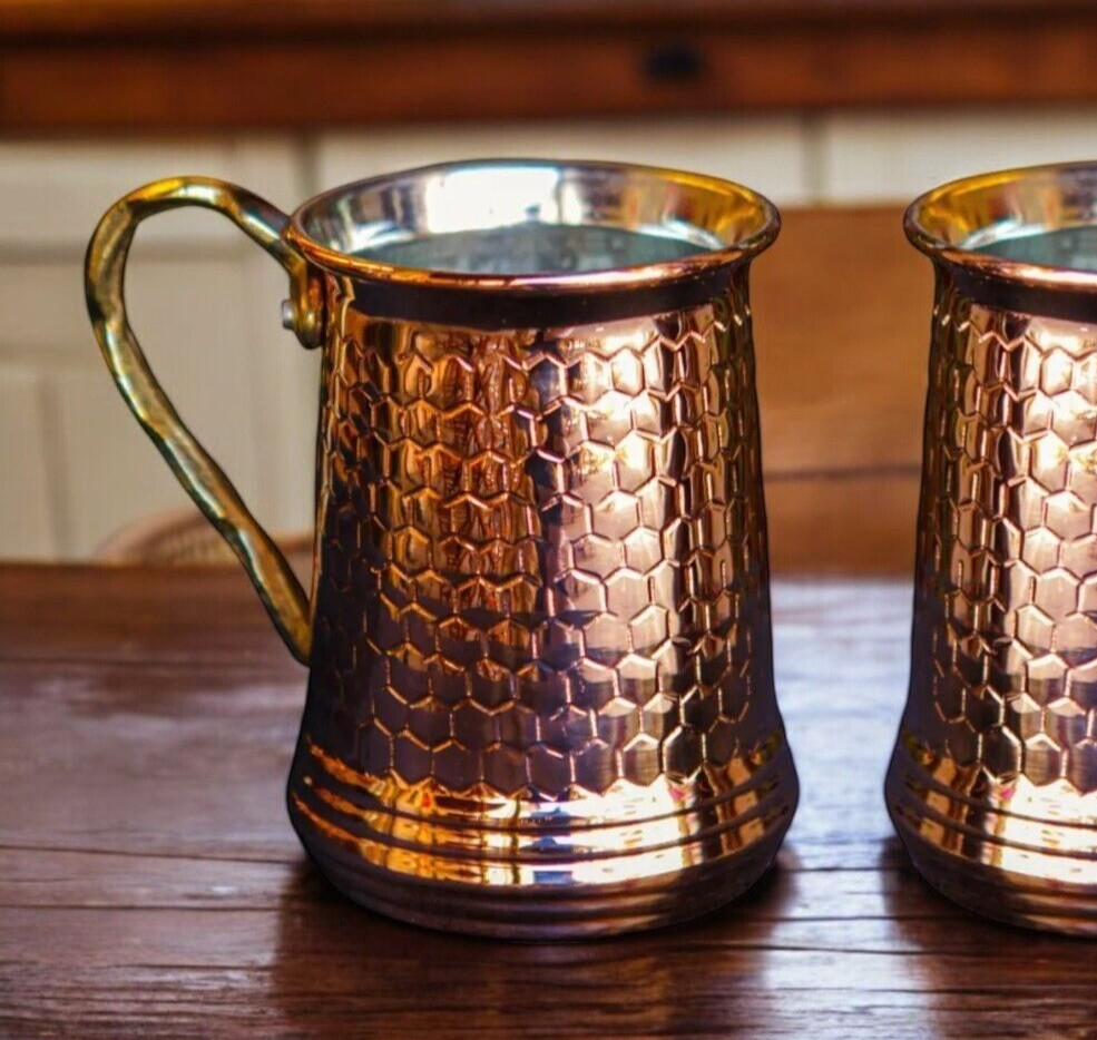 Pure Copper Beer Mug 15oz Moscow Mule Mug Cup, Unique Beer Mug, Copper Drinkware