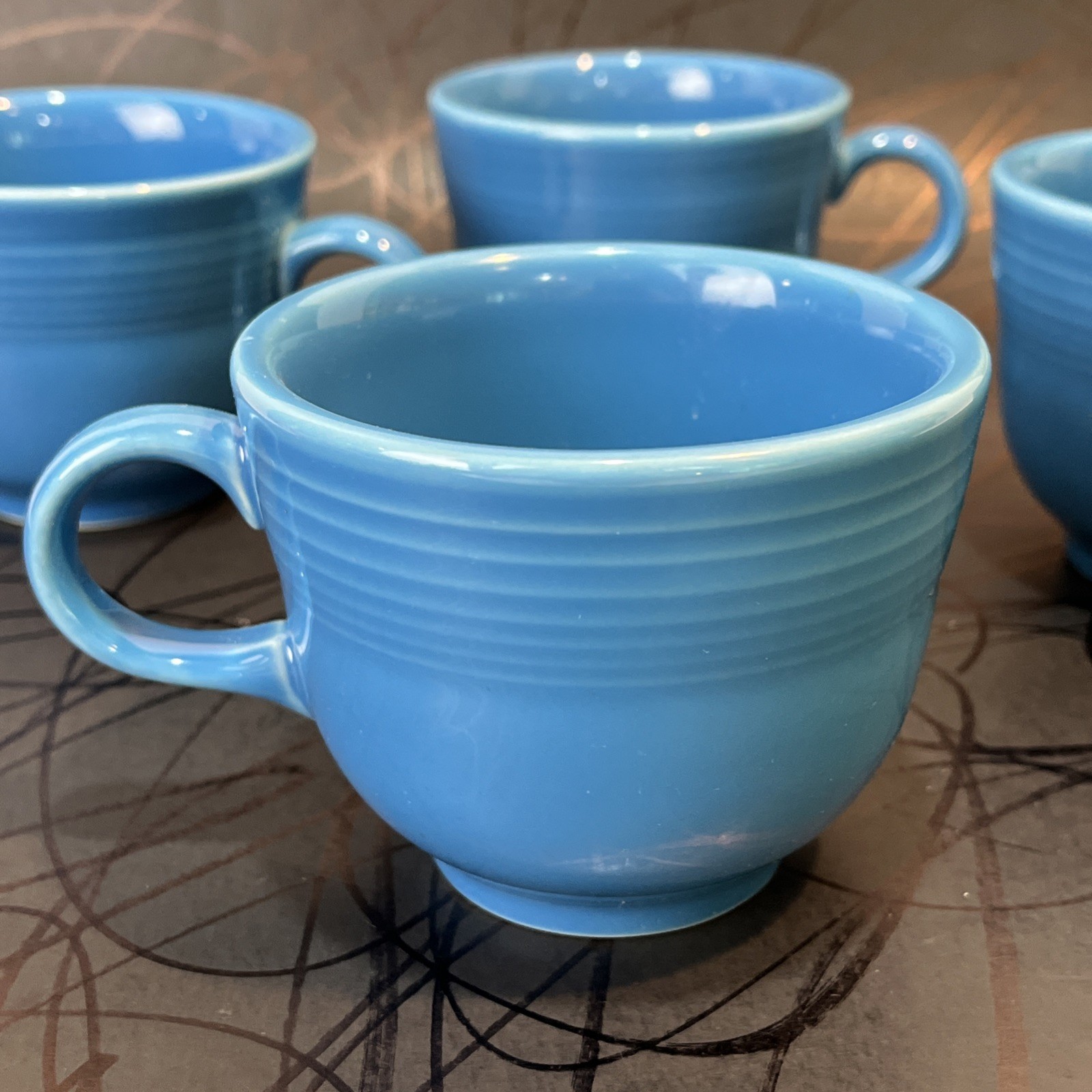 Fiestaware Homer Laughlin Coffee Tea Mugs Set of 4 Light Blue Peacock