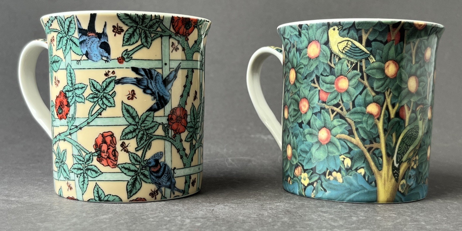 William Morris Leonardo Collection Set of 2, Trellis & Woodpecker/orange trees