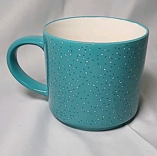 Elum Design Weiner Dachshund Dog Coffee Mug Teal Green Art Deco Speckled VTG