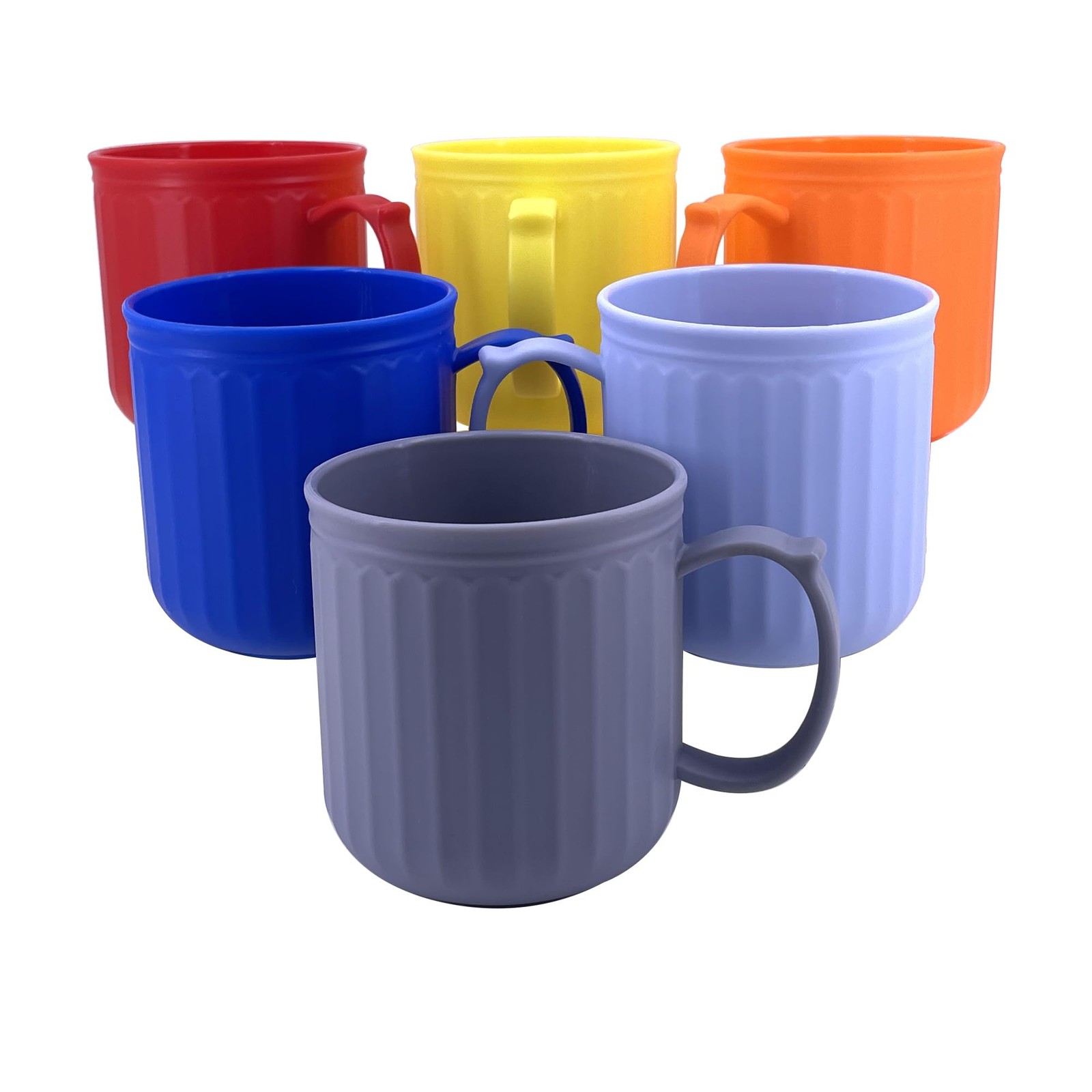 13 oz Plastic Coffee Mugs set of 6 – Unbreakable Coffee Mug, BPA Free Microwa…