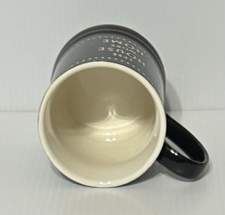 “LESS HOUSE MORE HOME” Black & White Speckled Ceramic Mug 16oz