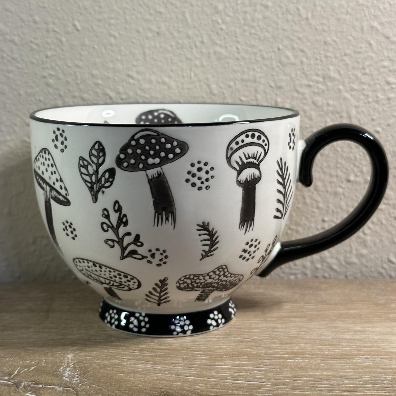 Potters Studio Colorful Floral Coffee Mug Footed Cup Embossed Hand Painted