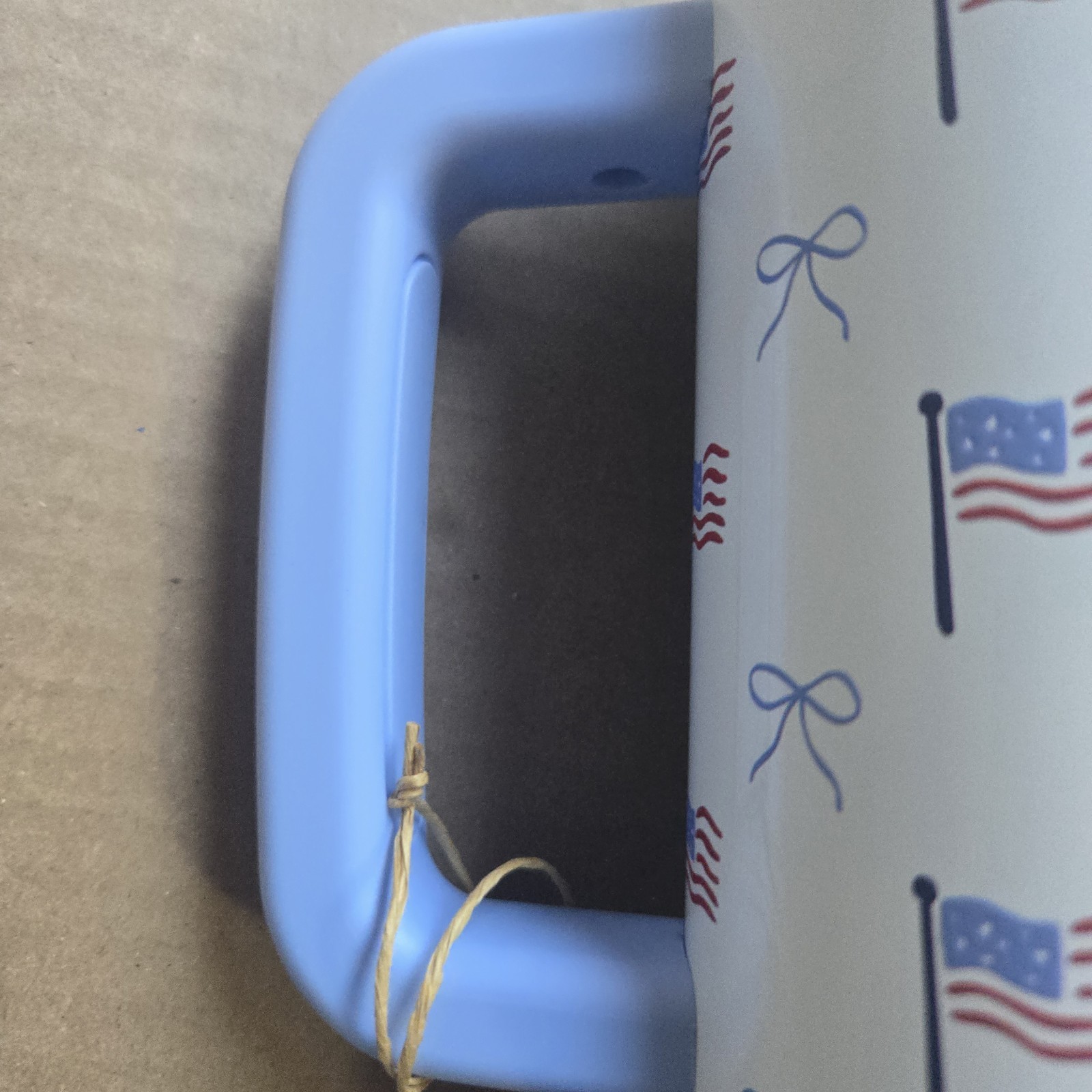 !!Patriotic Flags & Bows 40oz Thrist Crusher Handle Tumbler w/Straw