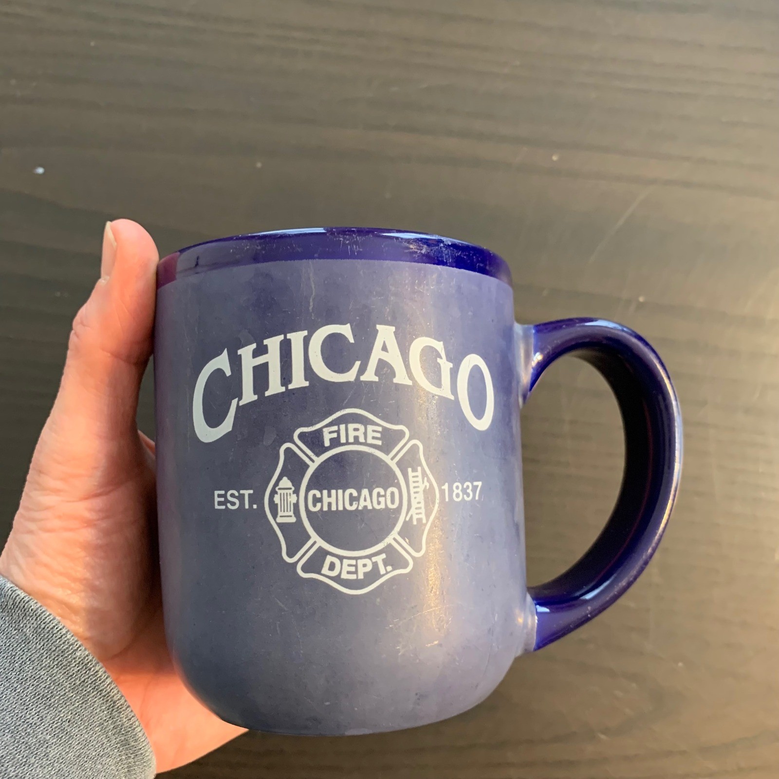 Chicago Fire Department Ceramic Coffee Mug Blue EST 1837 Emblem