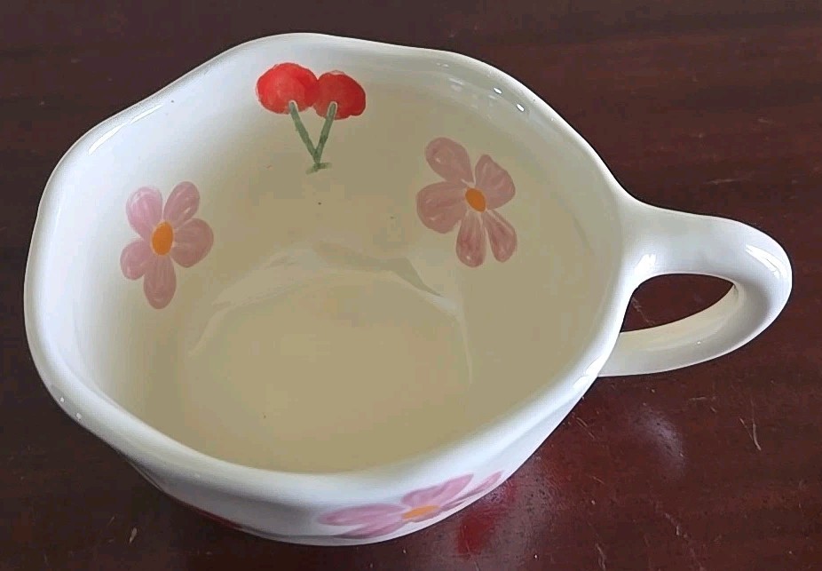 Ceramic Mugs Coffee Cups Hand Pinched Irregular Flower Milk Tea Cup Unbranded