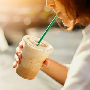 Clear Plastic Cups with Lids and STRAWS, Disposable Drinking Cups for Cold