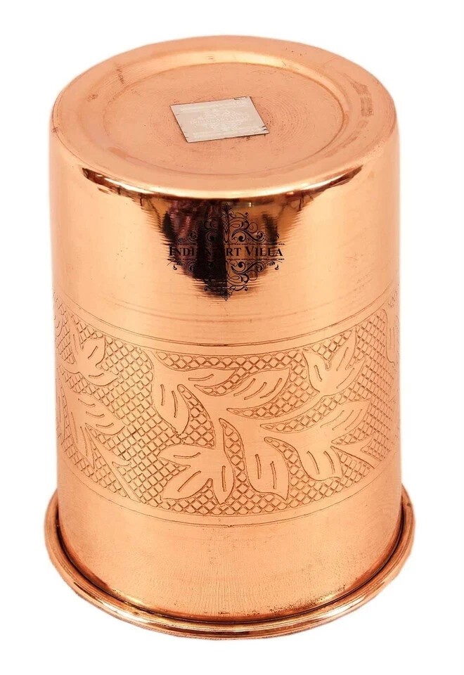 100% REAL Copper Drinking Glass Cup Tumbler Mug – 300ml Ayurveda Health benefit