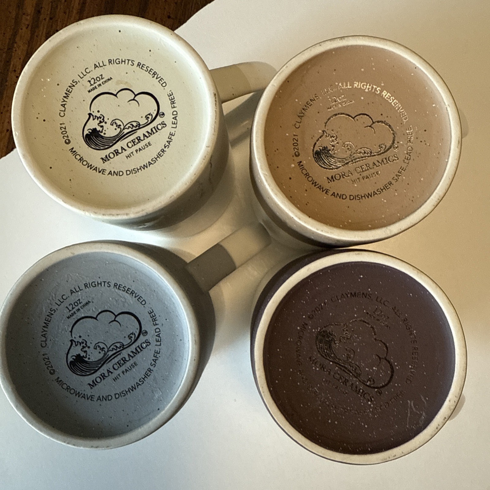 SET OF 4 Mora Ceramic 12oz Coffee Mugs Tea Cups with Handle Lead free NICE