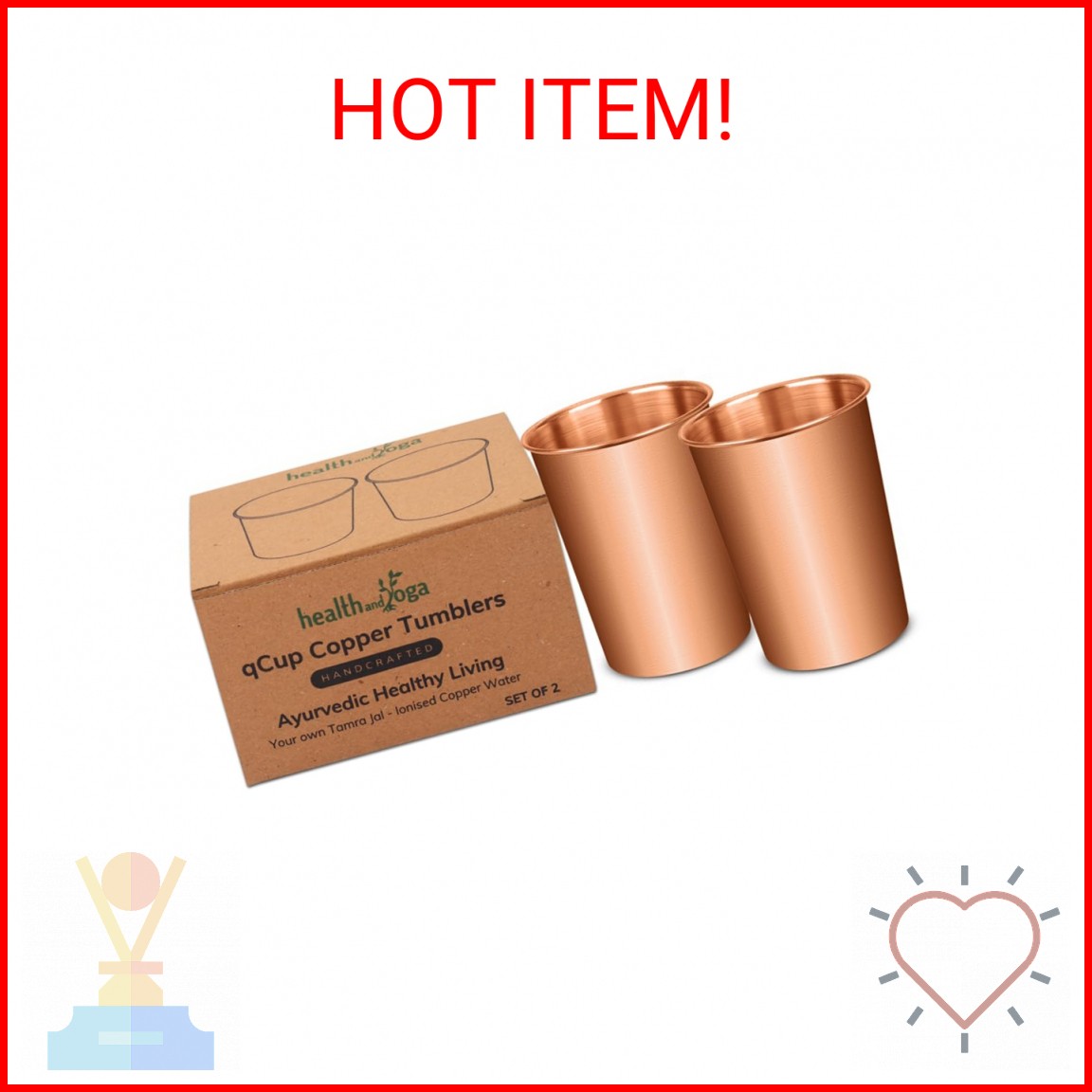 HealthAndYoga™ qCup Pure Copper Tumblers for Drinking – Ayurvedic Health Pure Co