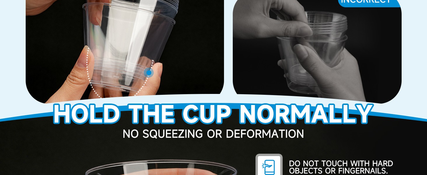 Clear Plastic Cups 100 packs, Disposable Plastic Party Cups Tumblers, Cocktail