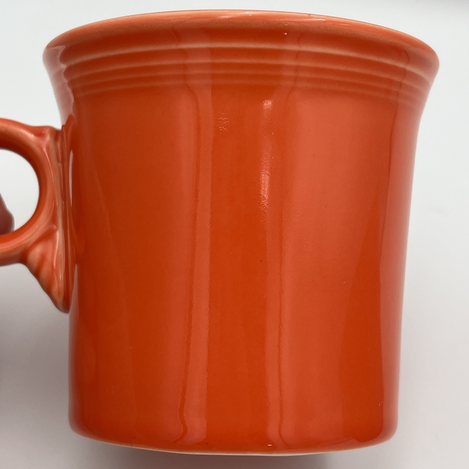 ❤️ 2 Fiesta Poppy Red Orange 10 oz Mugs Ring Handle Homer Laughlin Fiestaware
