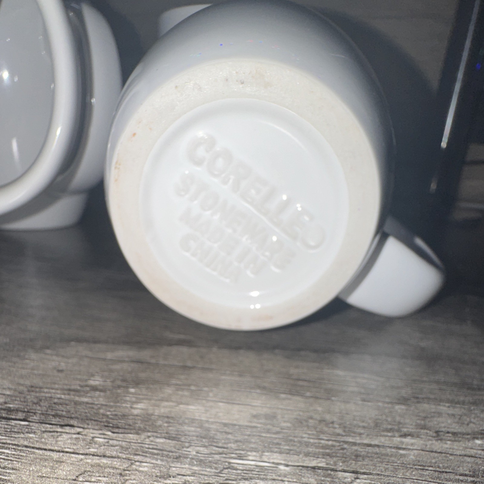 Corelle Stackable White Ceramic Coffee Mugs 12 oz Set of 4 Contemporary