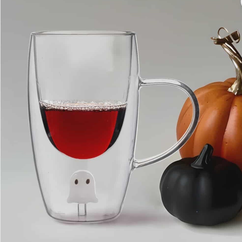 ~ Way To Celebrate ~ 11.5oz Double Wall ~ Borosilicate Glass ~ Ghost ~ Mug ~ New