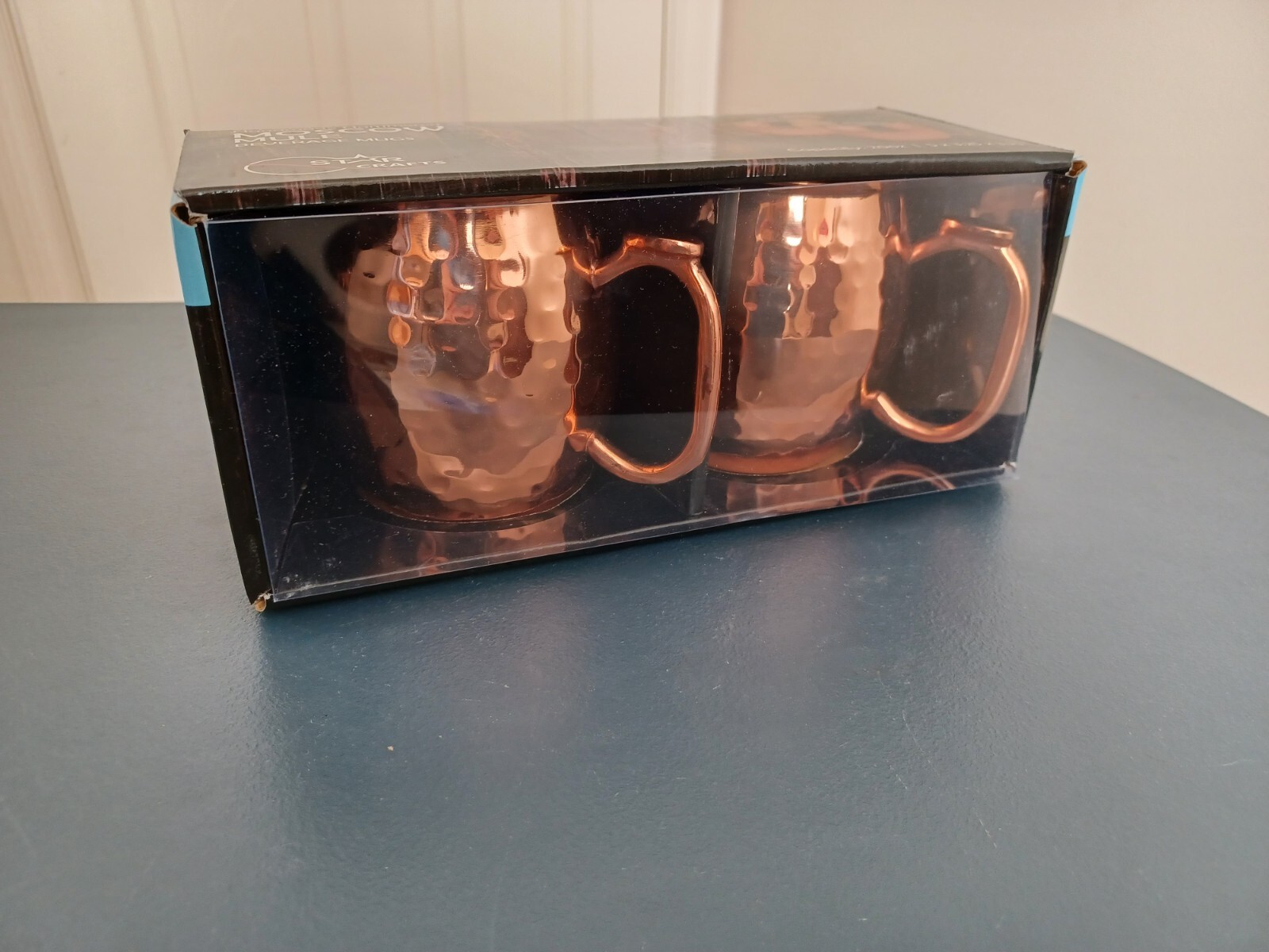 Moscow Mule Copper Mugs Stainless Steel Tarnish Resistant Set of 2 Hammered