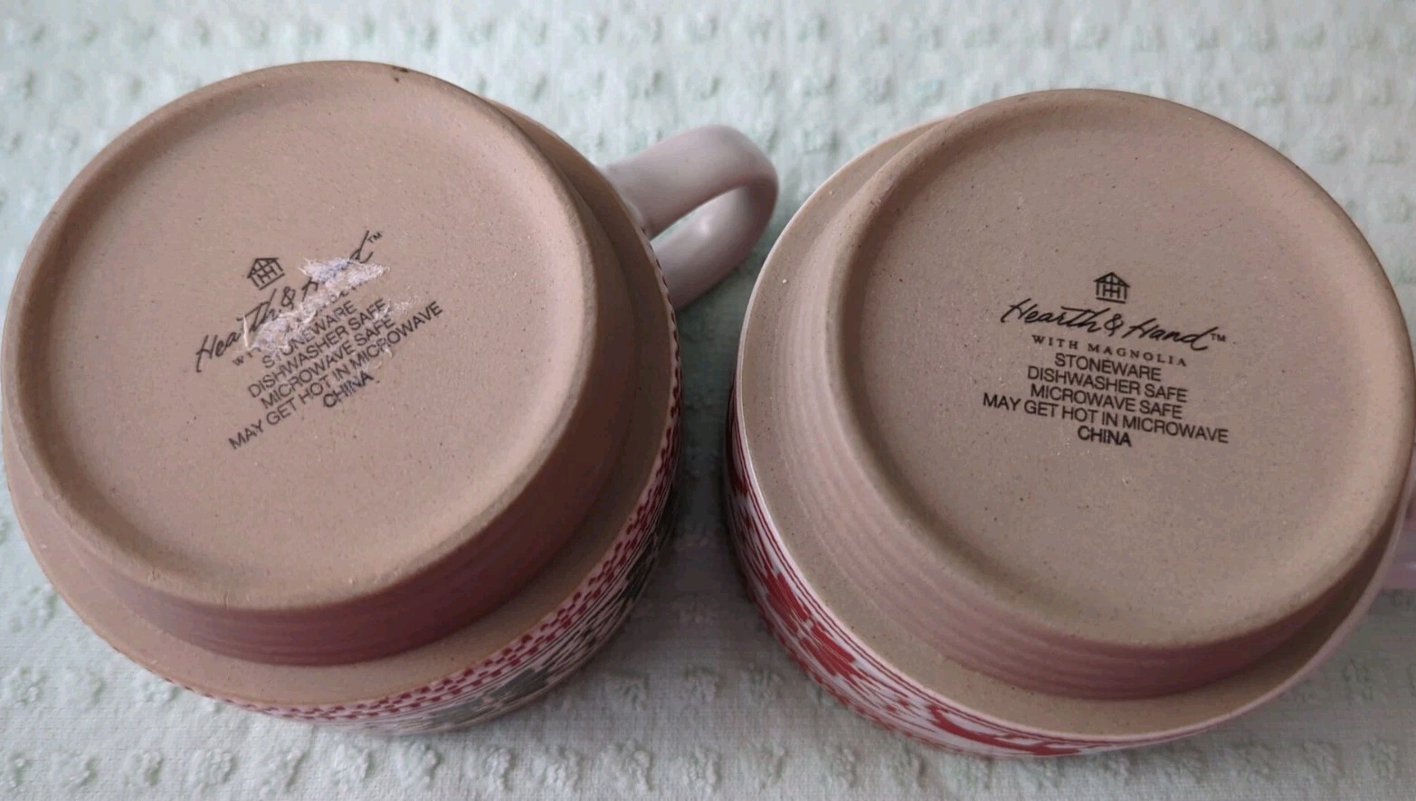 Set/2 Magnolia Hearth & Hand Winter Fair Isle Stackable Stoneware Mug Multicolor