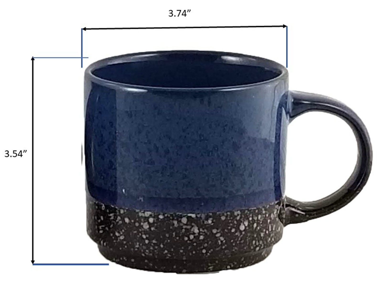4 Piece 14 oz Stackable Ceramic Coffee Mug Set