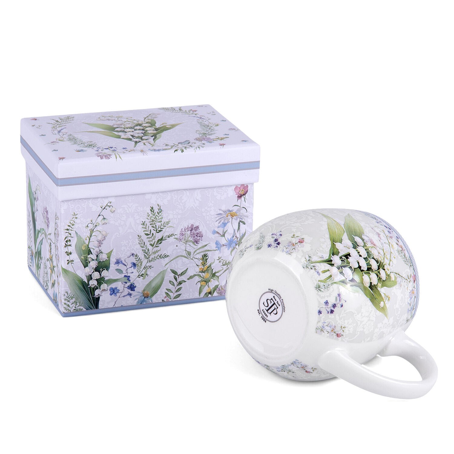 Lily of the Valley Bone China Mug Porcelain Cup Coffee Tea Mug Jumbo Mug 14.5 oz