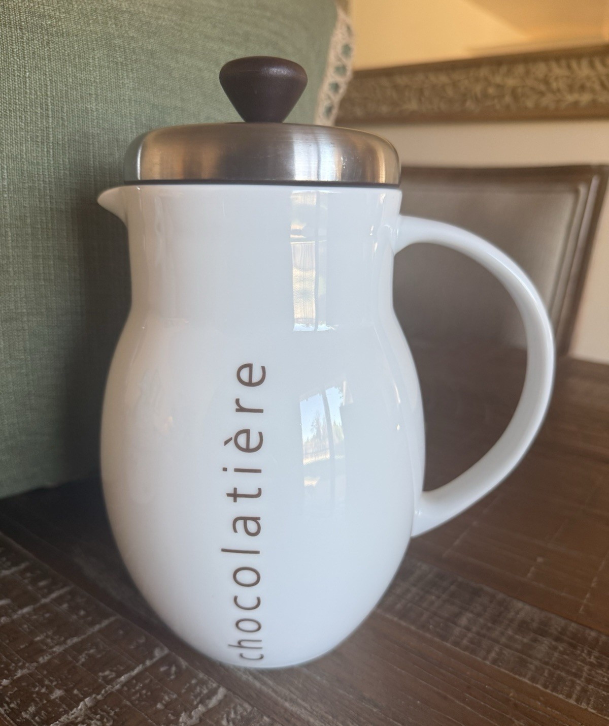 Bodum White Ceramic Hot Chocolate Coffee Mug w/ Stainless Lid 10 fl oz