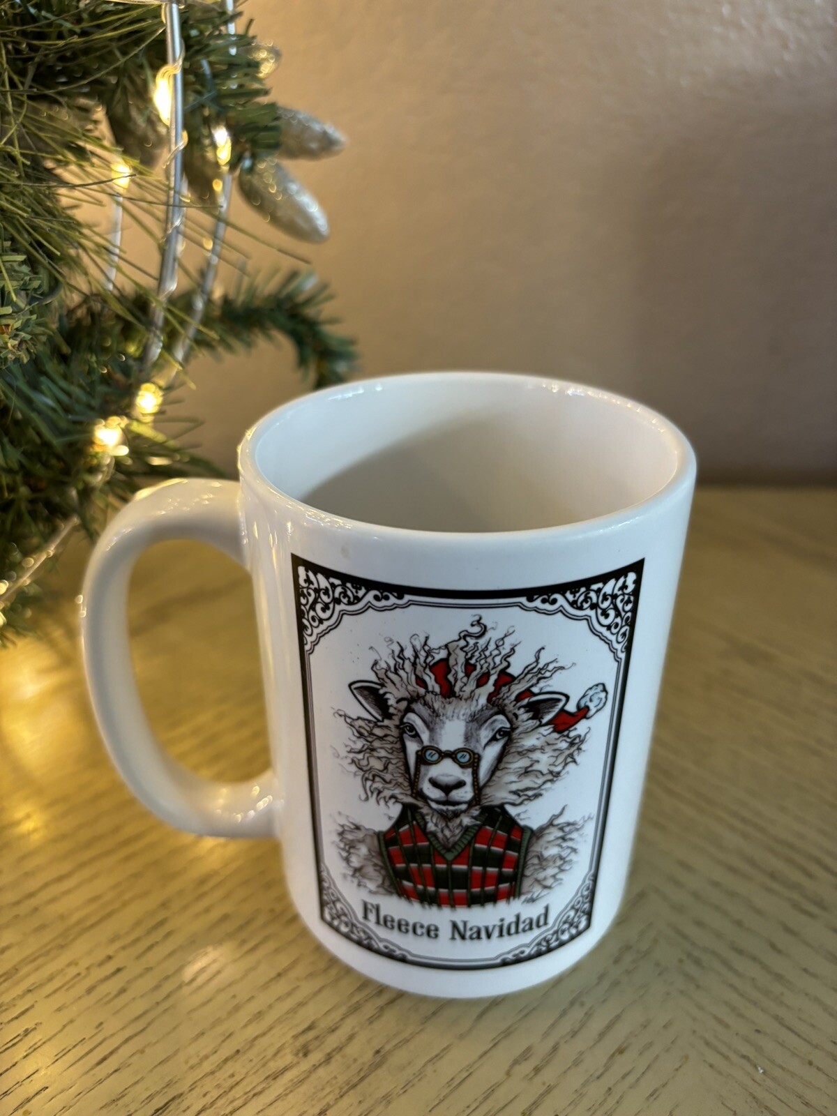 Muggsters Christmas Fleece Navidad Cute Animal Coffee/Tea Mug Hand Drawn Pun Mug