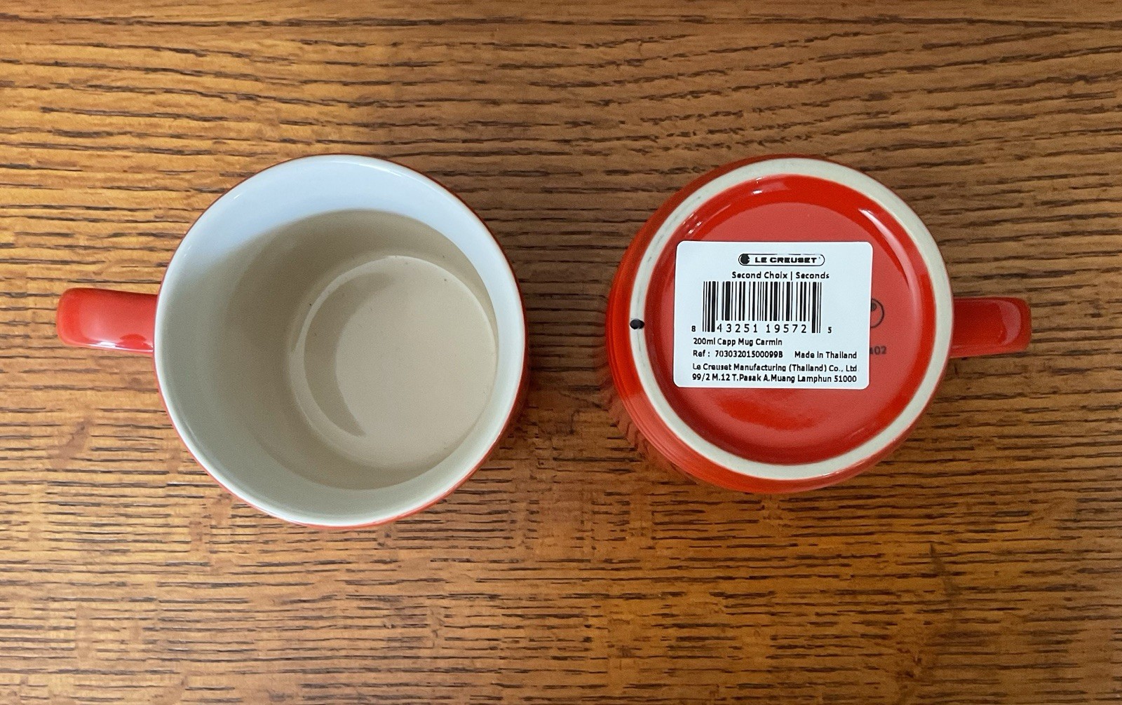 Le Creuset Second Choix cappuccino mug 200ml set of 2, carmin red