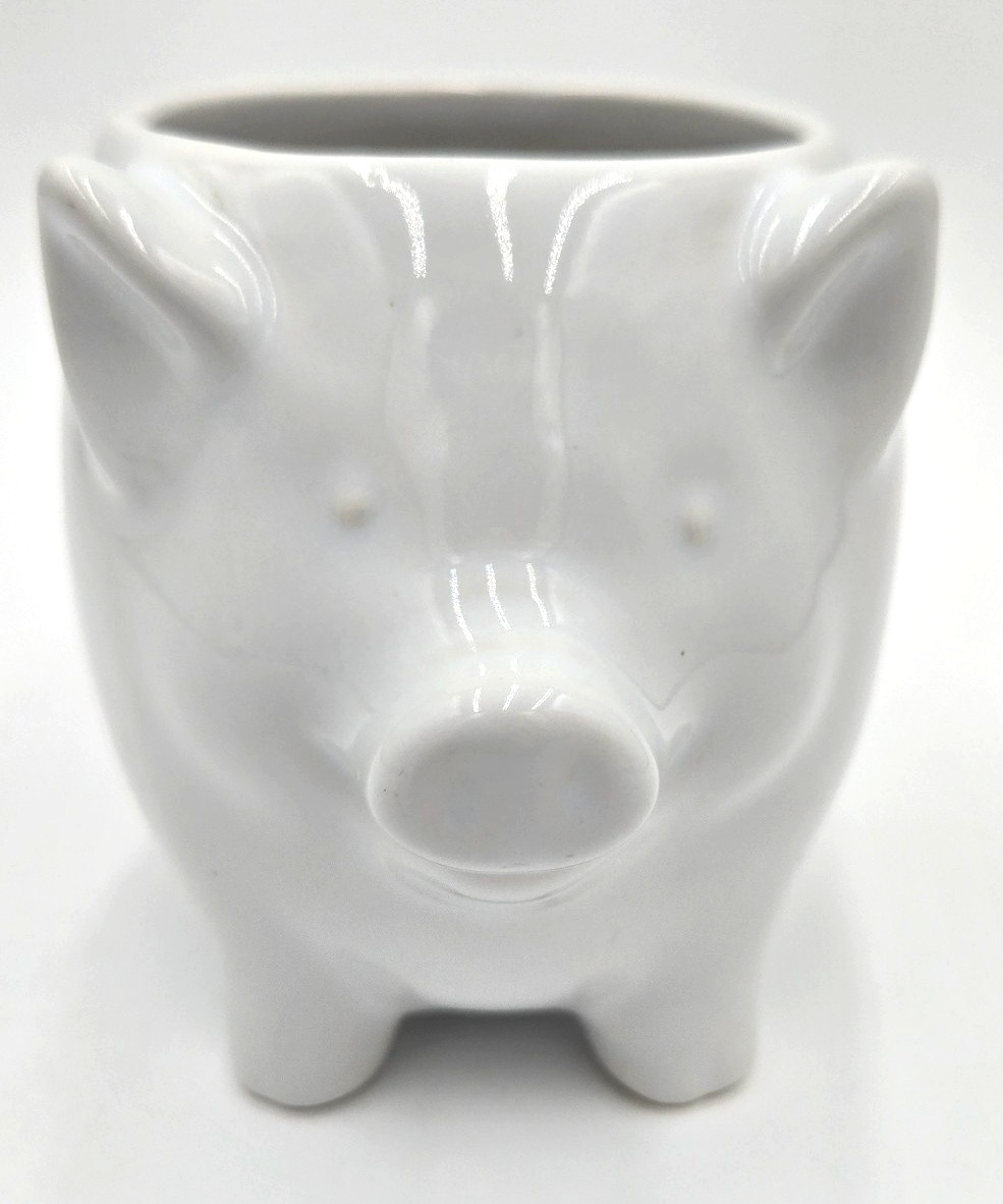 Food Network Cow & Pig Stoneware Coffee Mug Cup Set Farm Animal 12oz Tail Handle
