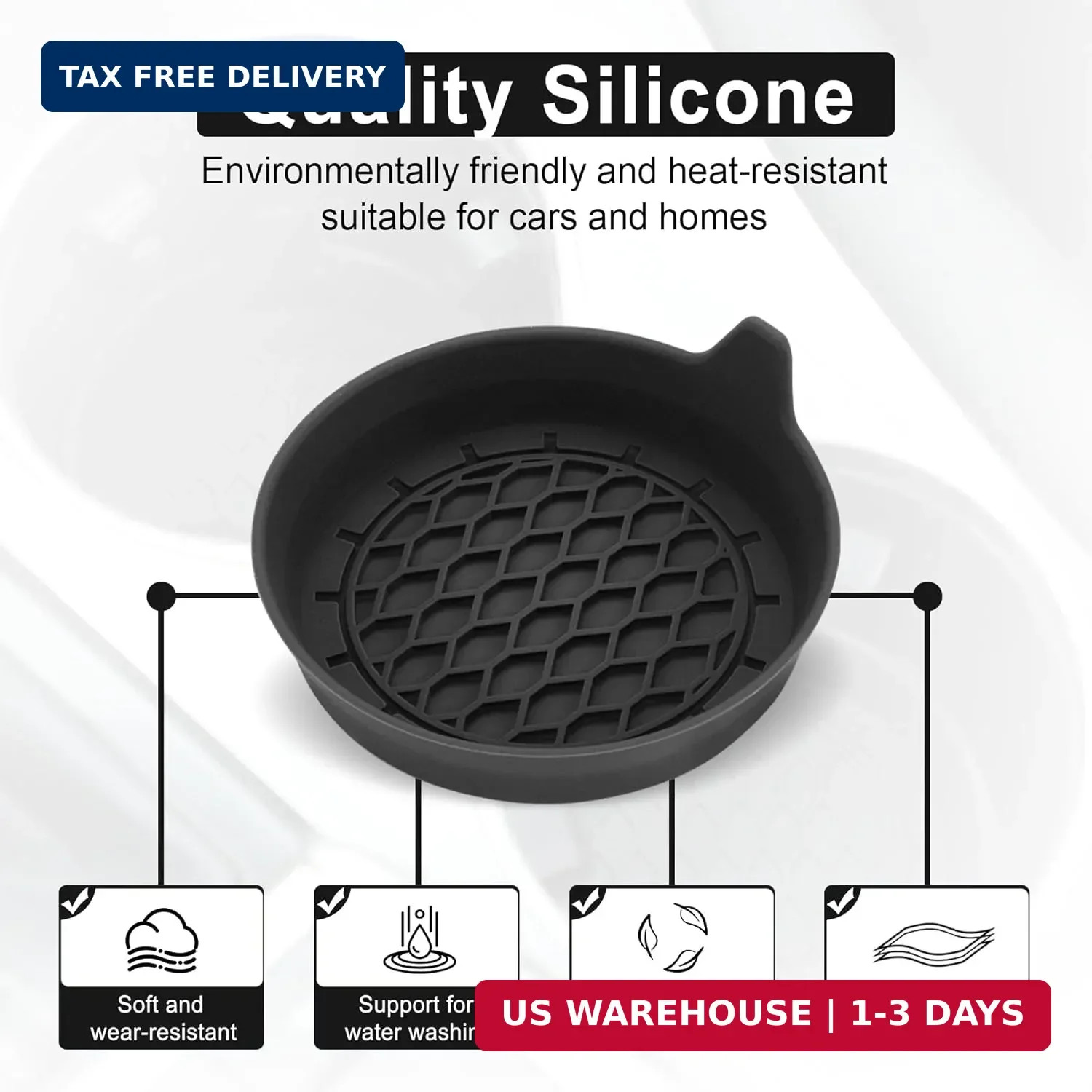 SINGARO Car Cup Holder Coaster, Silicone Cup Holder Insert, Universal Non-Slip C
