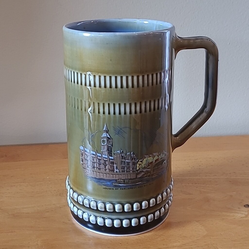 WADE IRISH PORCELAIN Vintage Houses of Parliament and Big Ben Tankard Stein Mug