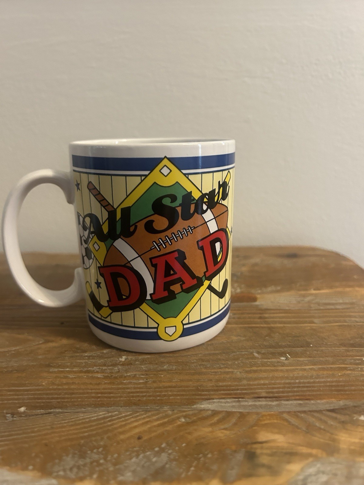 Papel All Star Dad Sports Theme 11 fl oz Ceramic Coffee Mug, White/Multicolor
