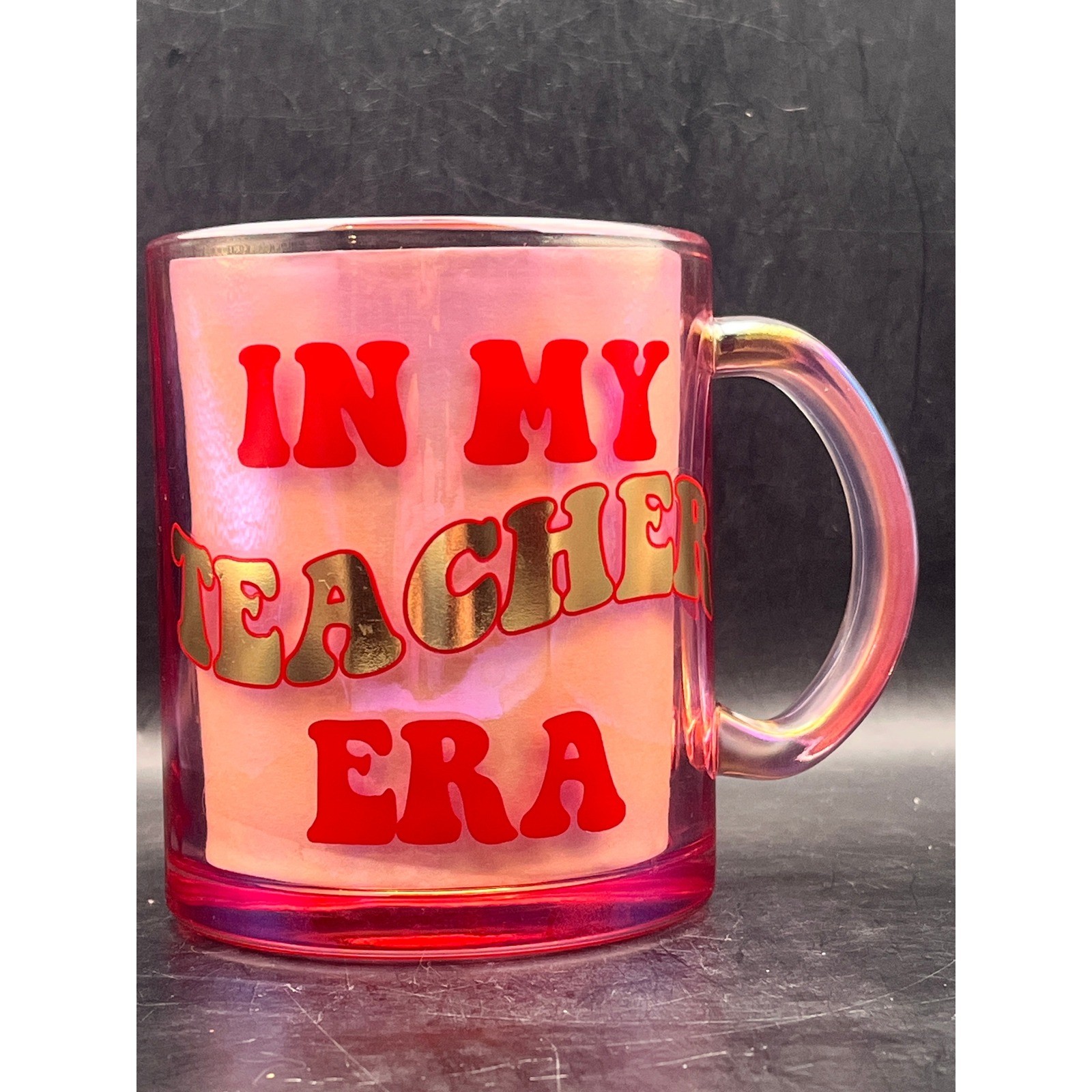 “In My Teacher Era” Teacher Coffee Tea Mug 4.25″ Tall x 3.25″ Diameter 16 oz