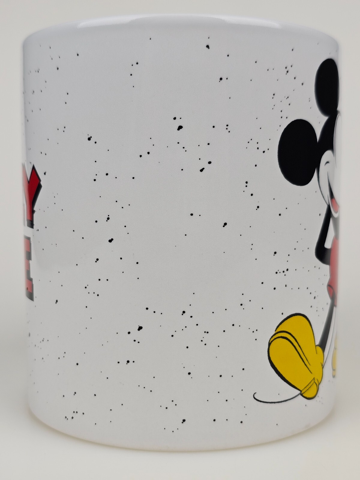 Mickey Mouse Ears Handle White with Black Speckles Disney 20 oz. Mug HAND WASH