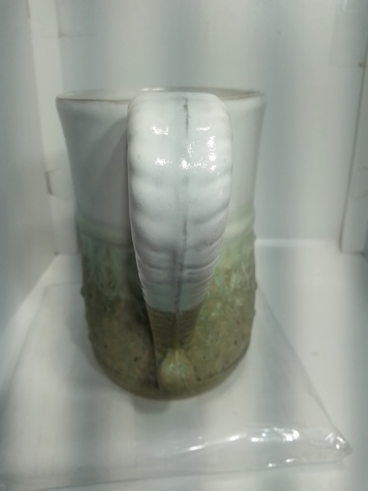 SCULPTURED STONEWARE COFFEE MUG. BOSTON WAREHOUSE MUG. Art Deco Mug. B273