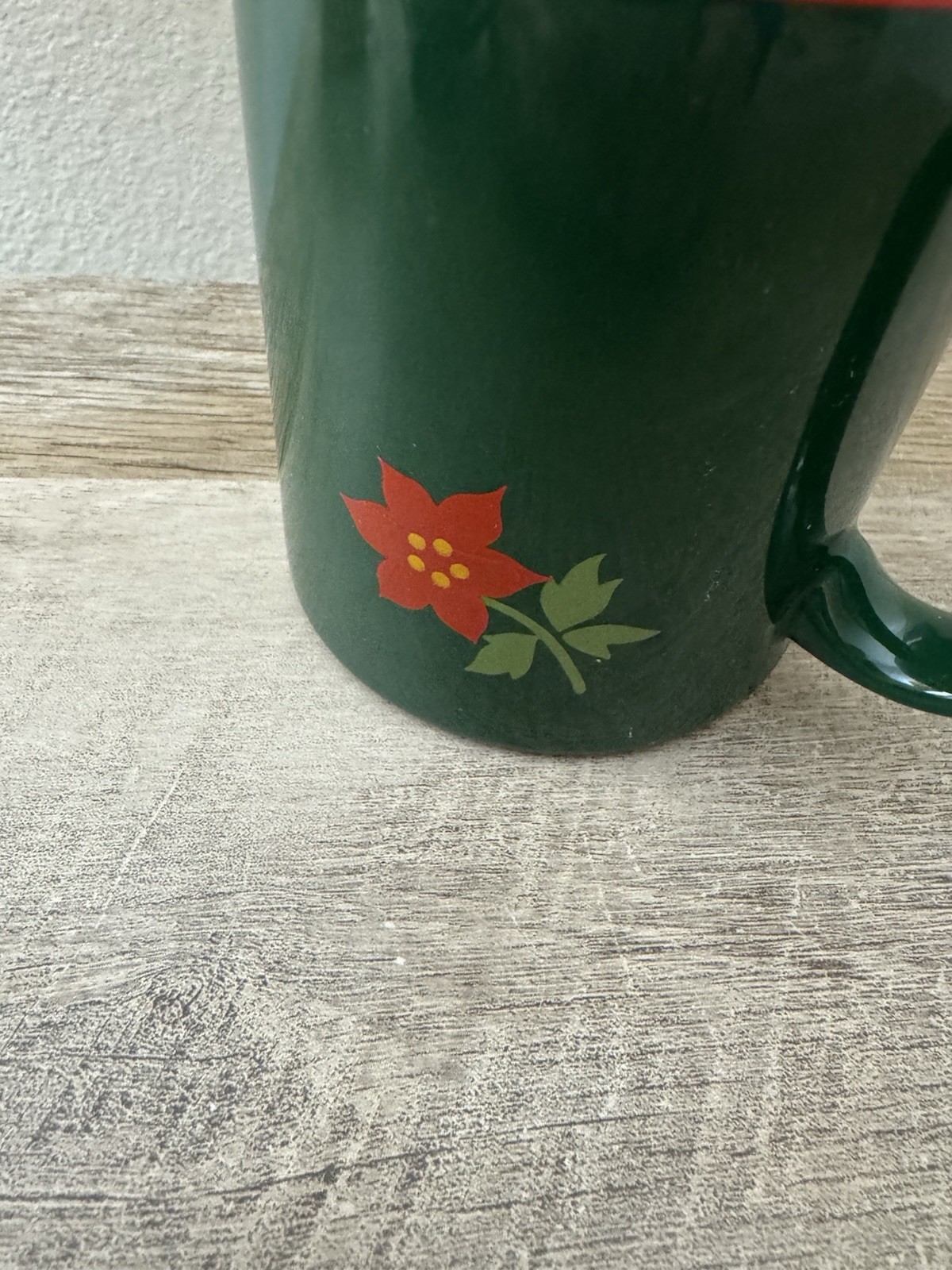 Waechtersbach Christmas Coffee Mug Green Red Flower Holidays Cup Spain