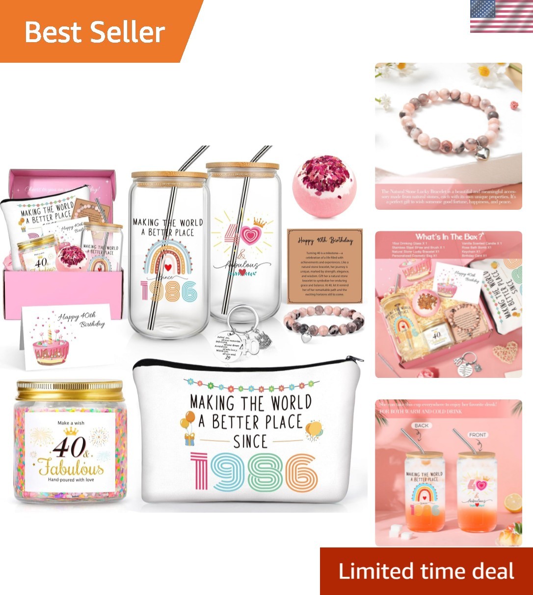 40th Birthday Gifts for Women Her, 1986 Birthday Gift, 40 Old Gift for Women…