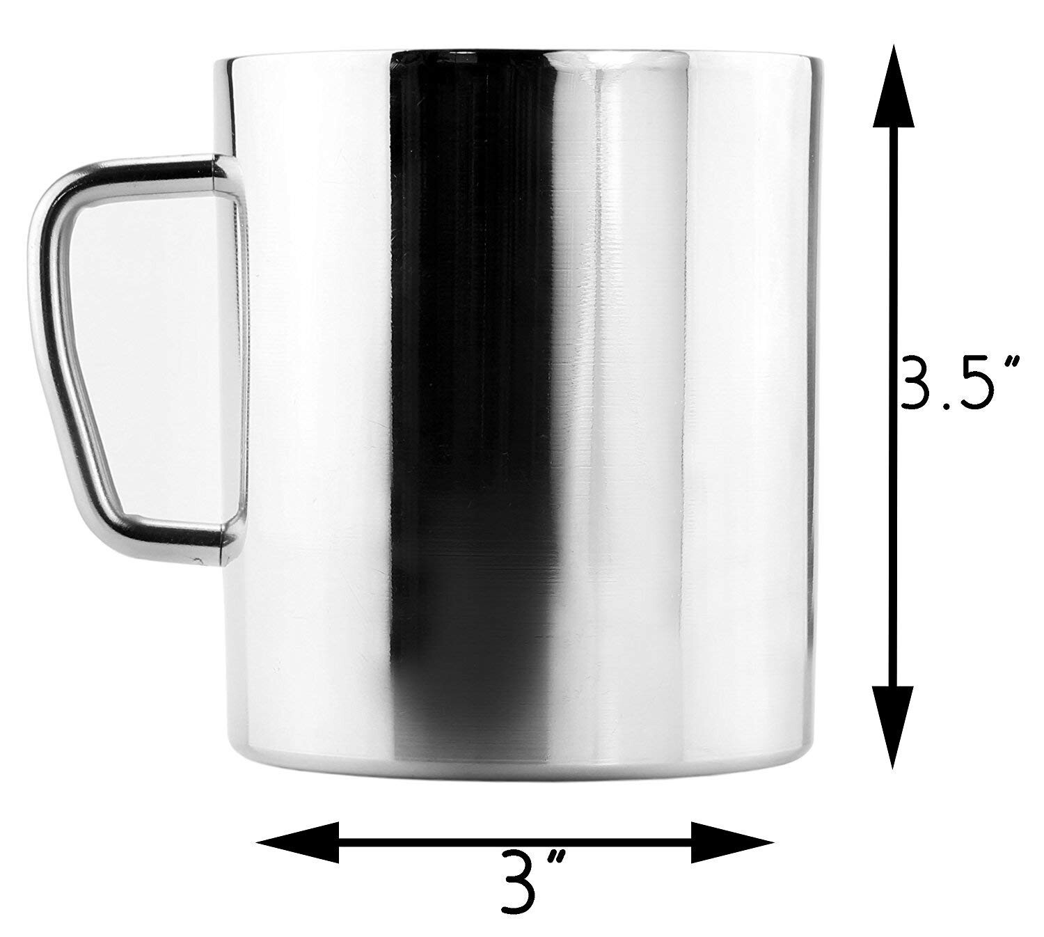 Stainless Steel Double Walled Coffee Mug -Set of 4