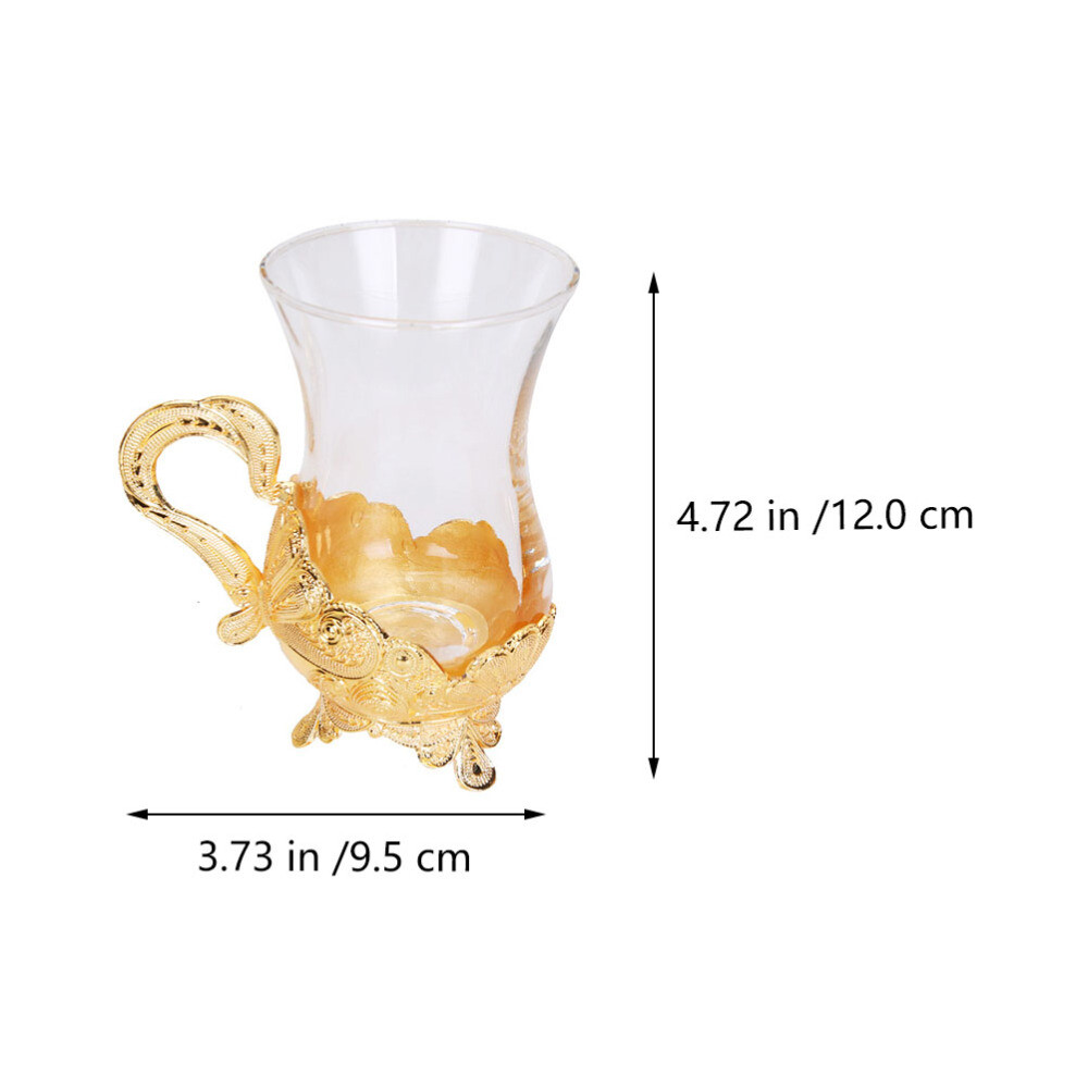 1Set Glass Coffee Cup with Decorative Handle Coffee Mug Glass Tea Cup Saucer Set