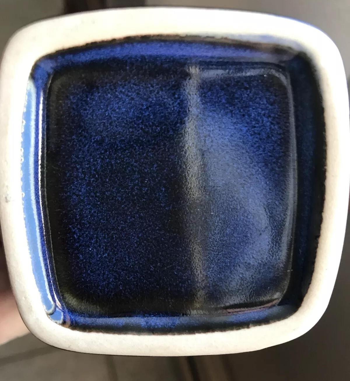 Set 3 Blue Striped Stoneware 16 Ounce Tall Coffee Latte Mugs See Color in Pics