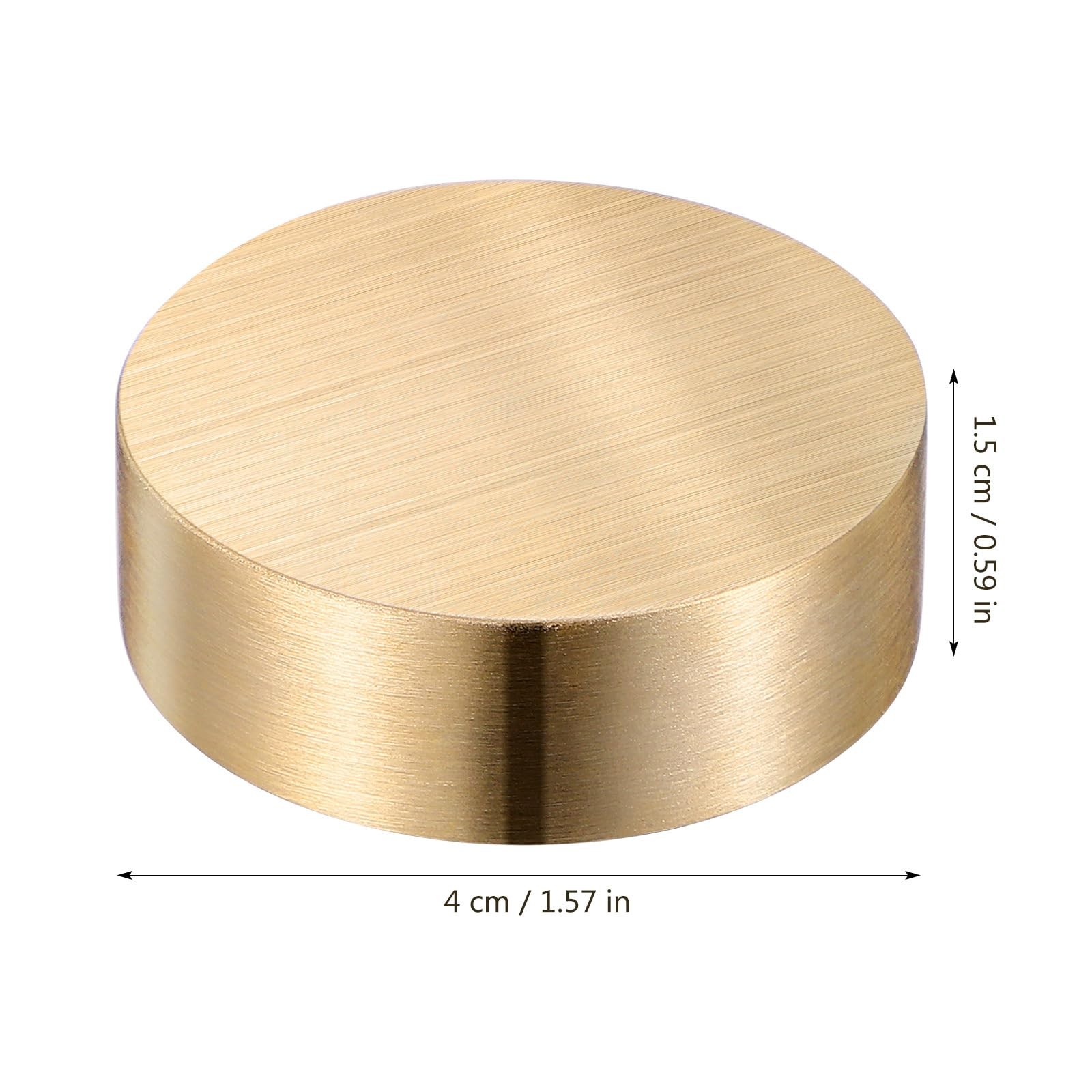 4 PCS 1.6 Inch Brass Paper Weight Small Round Block Calligraphy Office Desk