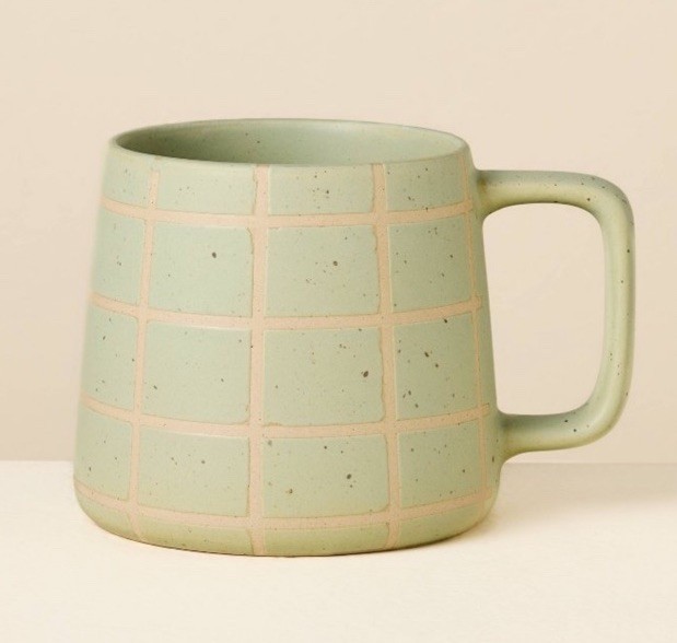 13 fl oz Stoneware Coffee Tea Cup Mug Green Hearth & Hand with Magnolia