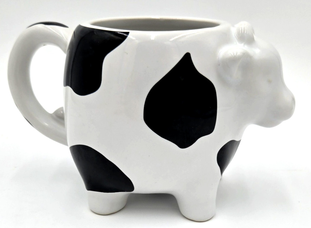 Food Network Cow & Pig Stoneware Coffee Mug Cup Set Farm Animal 12oz Tail Handle
