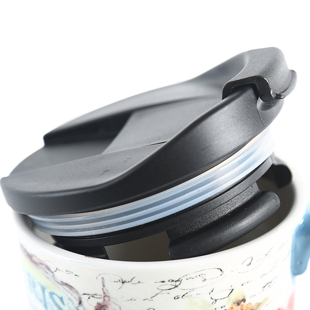 17 oz. Ceramic Travel Mugs and Coffee Cup with Sealed Lid and Color Box