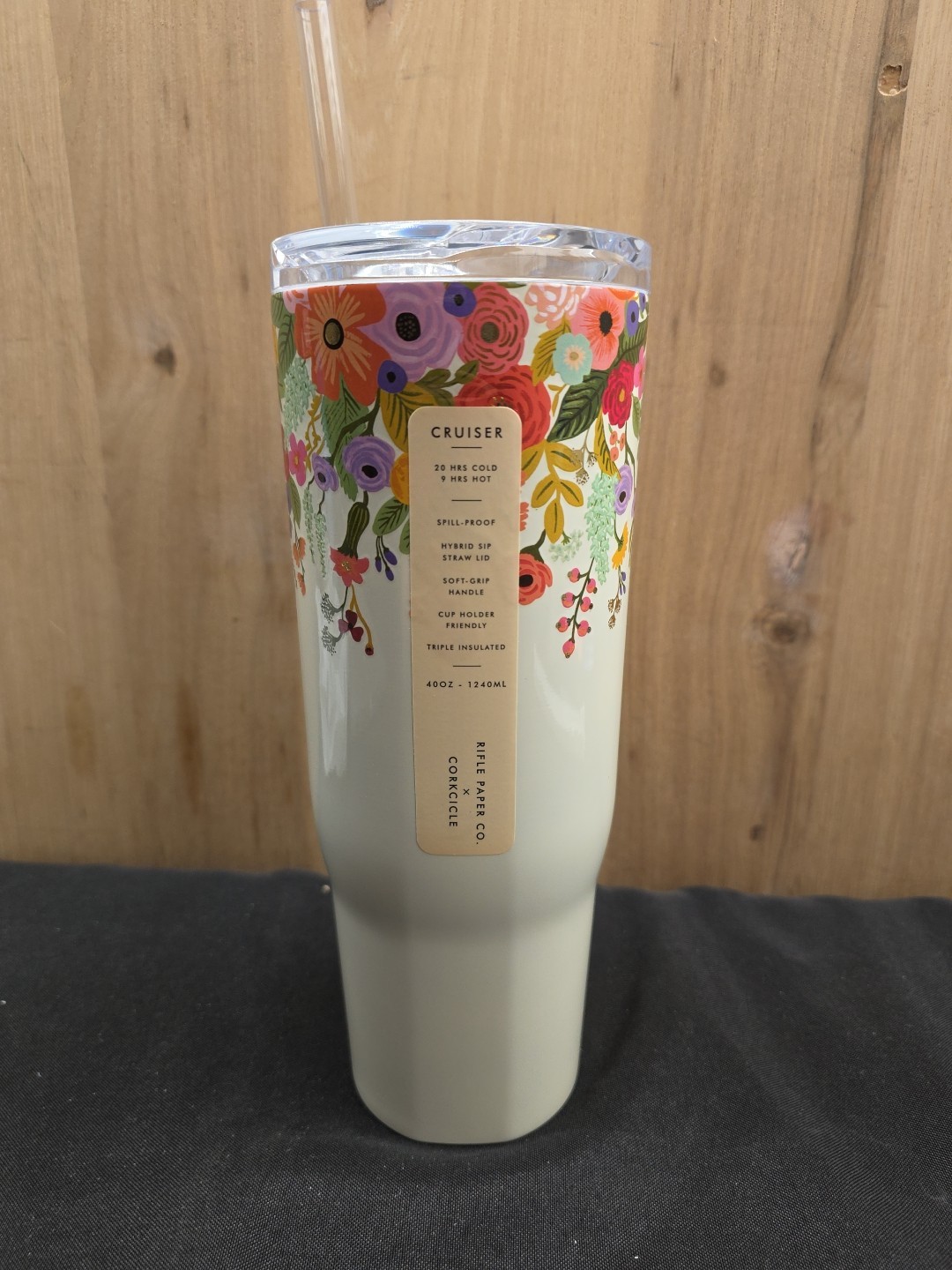 x Rifle Paper Co. Cruiser Insulated Tumbler with Handle & Straw – Keeps Drink…