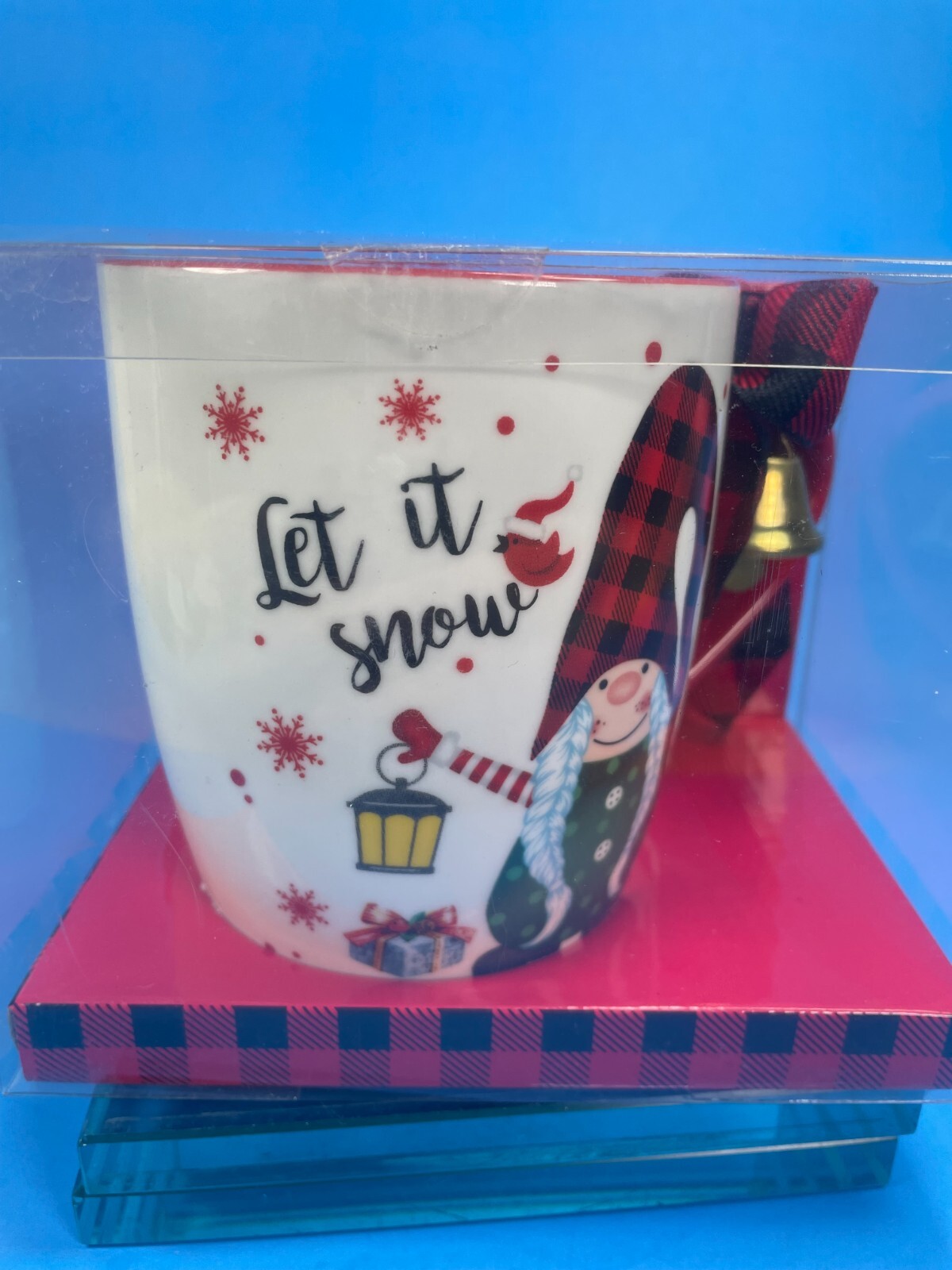 Amici Home Let It Snow Santa Girl Christmas Bow & Bell Mug Bell Rings 12oz C85