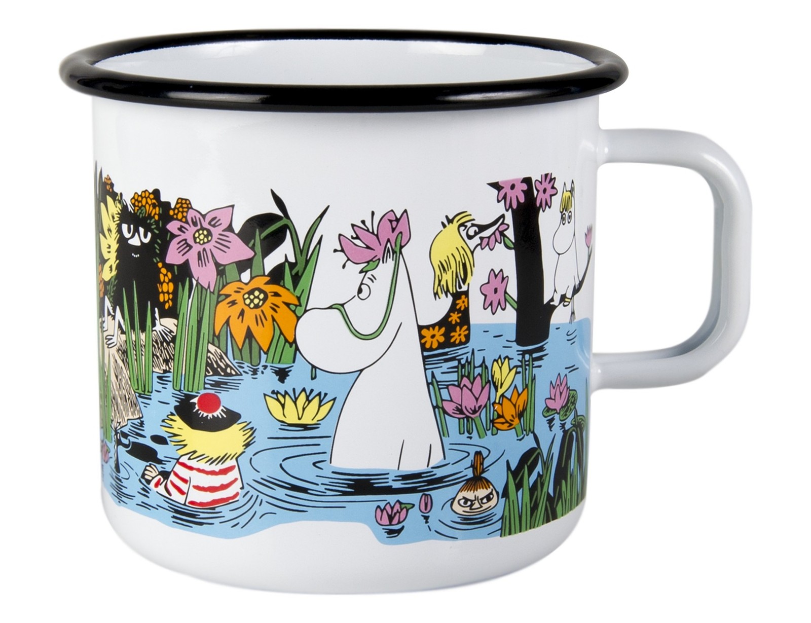 Moomin Enamel Mug Trip to the Pond 0.8 L Muurla