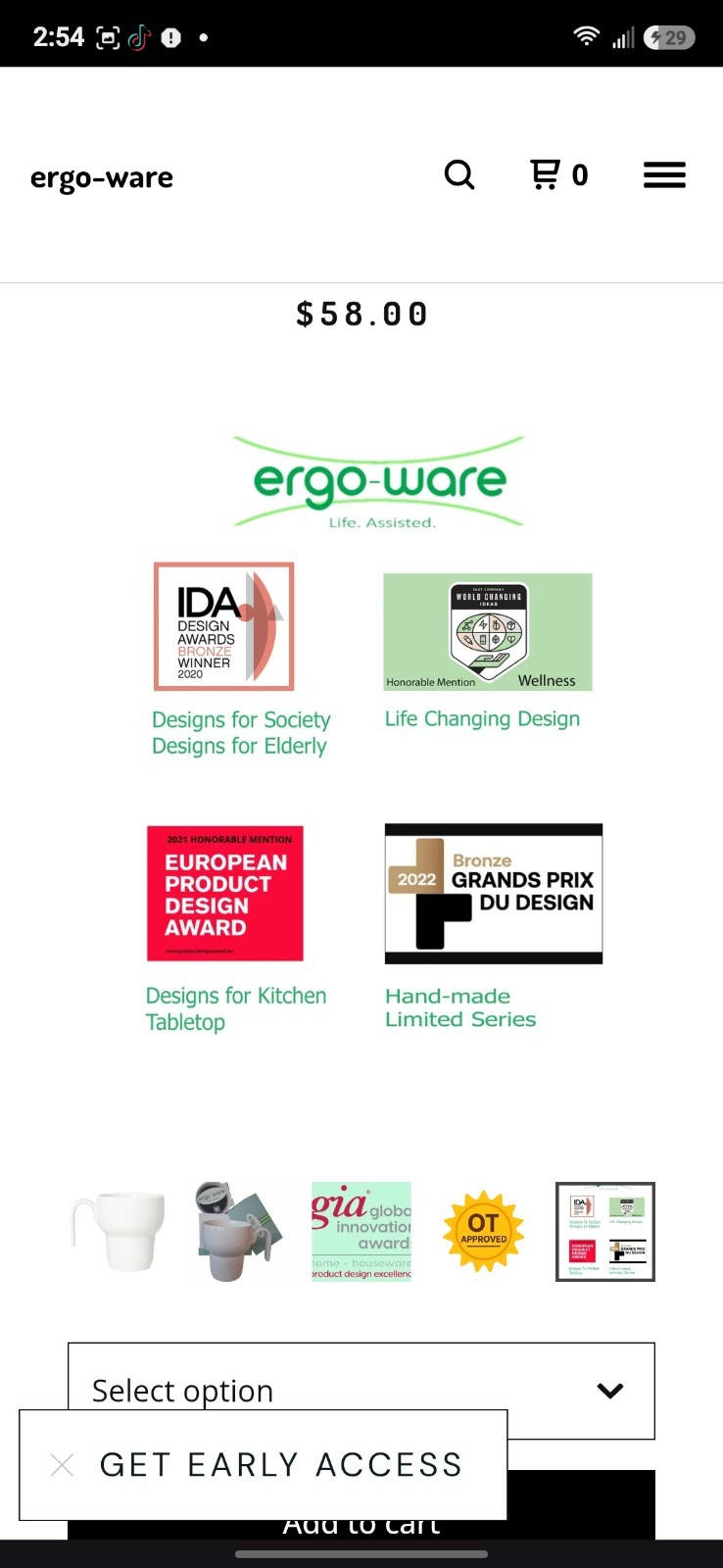 Ergo Wear Occupation Coffee Mug Arthritis/weak Hands