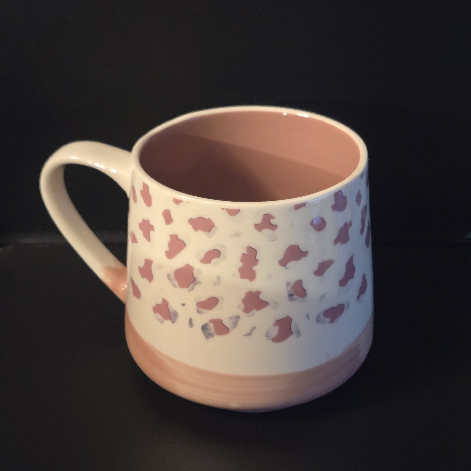Sheffield Home Ceramic Pink Leopard Print Coffee Mug 16 oz Hot Coco Cup