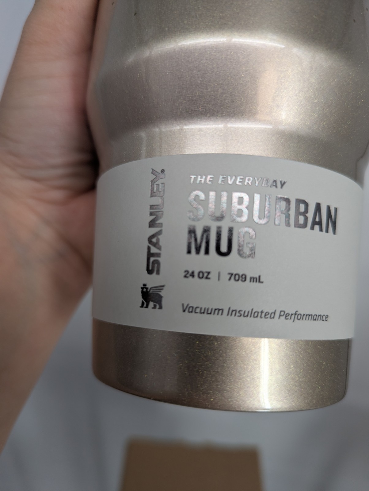 new STANLEY Everyday Suburban Mug cup 24 OZ Prosecco Shimmer Gold cold hot
