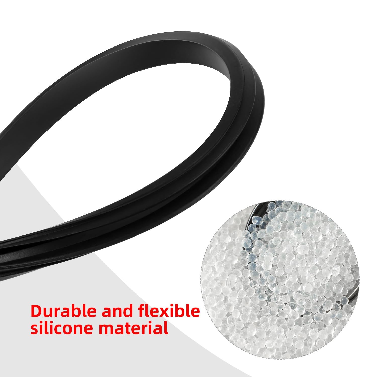 SolidSS 5 Pcs Black Replacement Lid Seal Gaskets,Rubber Seal Replacement Gask…